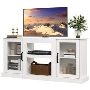 Venta al por mayor Popular TV Stand Gabinete Estantes abiertos Centro de entretenimiento para sala de estar y dormitorio