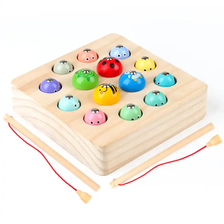 Wooden Magnetic Fishing Game Toy For