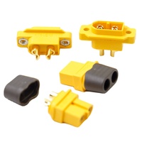 Connecteur de montage sur panneau XT60E-M personnalisé Amass noir/jaune, adaptateur de prise mâle XT60, contacts plaqués or, protection IP40