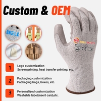 Gants de sécurité ergonomiques anti-coupure SNELL HPPE ANSI A3 de qualité supérieure, paume enduite de PU, antidérapants, pour la protection des mains dans l'industrie
