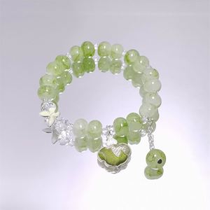 Pulsera de cuentas de cristal craquelado Fantasy Popcorn con dije de mariposa, pulsera de cuentas de colores degradados, pulseras de la amistad para mujer, joyería - Product Image 5