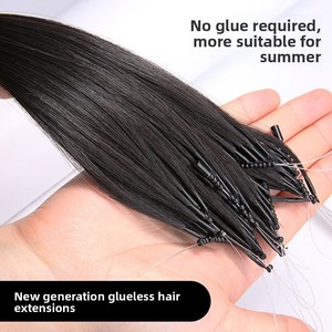 Extensions de cheveux Remy 8D auto-adhésives sans couture pour femmes, double épaisseur, effet plume, longues et lisses - Product Image 3