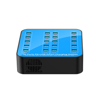 Station de charge USB C 400W 40 ports Dispositif de charge rapide 20W Chargeur PD Téléphones mobiles Ordinateurs portables multifonctions intégrés portables