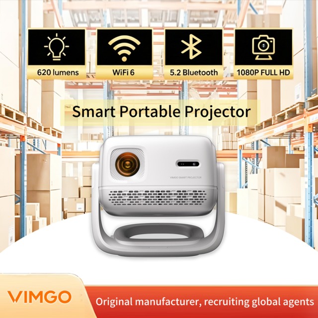 VIMGO N3 Pro Smart Pico 1080P LCD Projector with Auto-Focus  WiFi for Home Theater