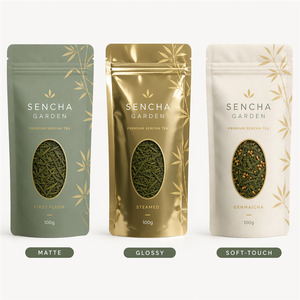 Sachet <span class=keywords><strong>de</strong></span> thé vert japonais Sencha avec fenêtre, refermable, à fond plat, <span class=keywords><strong>pour</strong></span> emballage alimentaire <span class=keywords><strong>de</strong></span> thé en vrac, bio, cuit à la vapeur, idéal <span class=keywords><strong>pour</strong></span> cadeau - Product Image 2