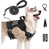 Harnais pour chien robuste avec panneaux Molle respirants, anti-traction, avec poignée et laisse, pour petits chiens, entraînement extérieur, logo personnalisé
