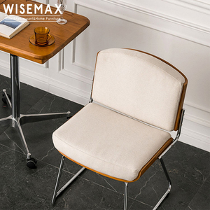 WISEMAX MUEBLES, recién llegado, silla decorativa para oficina, marco de Metal estable, cómodo cojín Simple naranja, silla de comedor para uso en Cafetería - Product Image 5