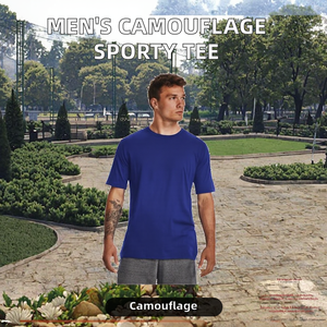 Camiseta de Camuflaje Personalizada para Hombre, 60% Algodón, 40% Poliéster, Manga Corta, Ropa Deportiva, Venta al Por Mayor de Fábrica - Product Image 2