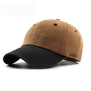 Gorra de Béisbol Personalizada al por Mayor, Económica, a la Moda, Ajustada, Transpirable, Retro, Negra, con Visera Curva, Color Sólido, Camel, Lisa, de Dos Tonos - Product Image 1