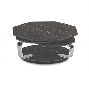 <span class=keywords><strong>Mesa</strong></span> de centro nórdica Simple para sala de estar, combinación <span class=keywords><strong>alta</strong></span> y baja, losa de roca de piedra anidada, <span class=keywords><strong>mesa</strong></span> de centro poligonal <span class=keywords><strong>gris</strong></span> ahumado - Product Image 3