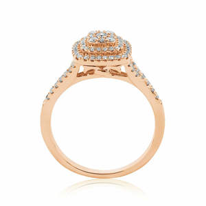 Bague de luxe pour femme, bijoux en diamant, accessoires de mariage, bagues de fiançailles en or rose 18 carats avec diamant naturel pour femme - Product Image 2