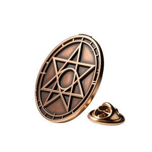 Tùy chỉnh hình bầu dục kim loại Trâm Antique Brass dập nổi huy hiệu với lớn lên Thiết kế cổ điển phong cách cổ điển biểu tượng pin cho đồng phục hoặc quà tặng - Product Image 2