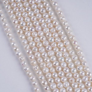 Perles d'eau douce Keshi blanches naturelles en gros pour la fabrication de bijoux DIY, 6/7/8/9/10 mm, fil perforé pour des designs personnalisés - Product Image 5