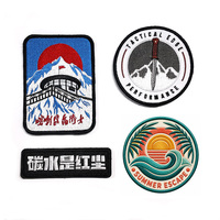 Patch brodé personnalisé de haute qualité à motif floral écologique pour l'aviation, avec fixation auto-agrippante ou à coudre