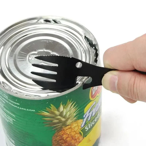 Açık çok fonksiyonlu paslanmaz çelik çatal bıçak kaşık konserve açacağı anahtarı EDC kiti 5 in 1 hayatta kalma aracı kamp dişli - Product Image 2