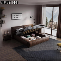 Modernes Kingsize-Leder bett Bequeme und luxuriöse Schlafzimmer möbel mit Stauraum Neues Design Weiches Schönheits bett für zu Hause