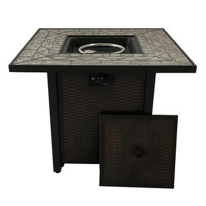 Foyer en acier inoxydable de haute qualité de 40000 BTU avec table carrée de roches de lave pour le chauffage extérieur de la maison et du jardin - Product Image 2