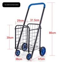 Chariot de courses pliable portable OEM, chariot à main, chariot de pêche, chariot de camping, chariot de transport d'outils, cadre en fer personnalisable