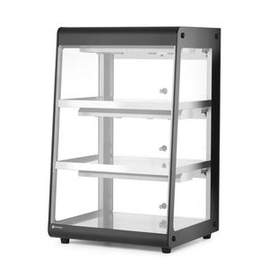 Vitrina Exhibidora con Calefacción HENDI Negra, 220-240V/500W, 472x447x(H)775mm, Estantes/Rejillas Ajustables, Equipo de Mantenimiento de Temperatura - Product Image 1