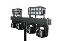 Support de barre lumineuse LED à manivelle 4 têtes, trépied mobile professionnel portable de 4,5 mètres pour DJ, ensemble d'éclairage de scène à effets lumineux