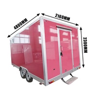 Remorque de camion de cuisine mobile en aluminium Blackser 4,8 m avec certification DOT ADR, remorques de cuisine roses, remorque de cuisine carrée