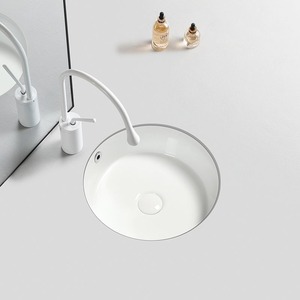 Cupc <span class=keywords><strong>12</strong></span> <span class=keywords><strong>Inch</strong></span> Fabriek Ronde Moderne Ronde Keramische Sanitair Badkamer Onderbouw Wastafel Porseleinen Wastafel Wastafel - Product Image 6