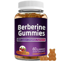 Gummies de berbérine OEM 60 unités avec cannelle de Ceylan, curcuma et saveur orange – Complément alimentaire pour le soutien immunitaire