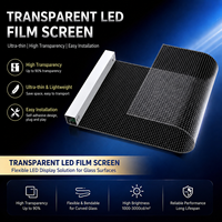 Écran LED transparent en film cristallin, affichage LED pour fenêtre en verre, écran LED flexible, publicité commerciale, signalisation numérique