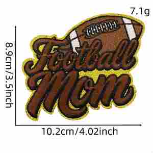 Parches Bordados con Purpurina de Fútbol Americano para Planchar, para Mamá de Jugador de Fútbol - Product Image 5
