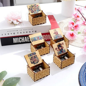 Vente en gros de boîte à musique en bois personnalisée à motifs de styles multiples, à manivelle primate, <span class=keywords><strong>cadeau</strong></span> de Noël pour les fêtes - Product Image 4