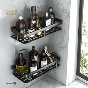 OEM fabbrica all'ingrosso doccia Caddy <span class=keywords><strong>scaffale</strong></span> organizzatore Rack autoadesivo <span class=keywords><strong>nero</strong></span> mensole <span class=keywords><strong>da</strong></span> bagno cesto mensola a <span class=keywords><strong>parete</strong></span> per il bagno - Product Image 2