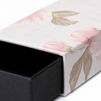 Boîte à bijoux rectangulaire rigide personnalisée avec fermeture éclair, en carton avec laminage mat, pour emballage cadeau