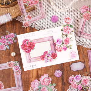 Paquete de 50 Hojas de Pegatinas Decorativas Manuka Hanazono, Pegatinas Creativas y Lindas de Flores, Autoadhesivas, de PET, Recortadas - Product Image 2