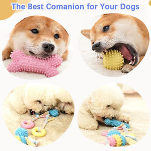 Giocattolo quotidiano Casual interattivo da masticare per cani resistente eco-friendly tessuto in gomma moda corda Design ansia sollievo - Product Image 4