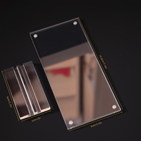 Support de présentation de billets de banque autoportant double en acrylique transparent magnétique, élégant et minimaliste, avec impression UV et gravure laser, finition des bords soignée