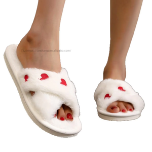 Wholesale New Trends EVA Sole Open Toe Slippers Artificial Fur <b>Cheap</b> Flat Slippers for Ladies With Wholesale Hot Sale - Product Image 5