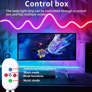 Tira de Luz LED de Neón Flexible para Curvado Vertical, 4mm/6mm, Silicona, RGB, Blanco, Rojo, Verde, Azul, IP67, LEDs SMD, Regulable - Product Image 3