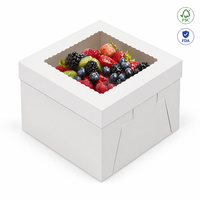 Caja de Cartón Blanca para Pastel con Ventana Transparente de 8, 10 y 12 Pulgadas, Caja de Embalaje para Pastelería, Cupcakes, Postres, Venta al Por Mayor
