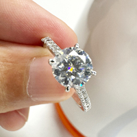 Bague de fiançailles en moissanite 1,0 carat pour femme, bijoux de mariage, cadeau, argent sterling S925, testeur de diamant, moissanite VVS GRA