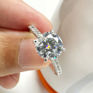 モサナイト女性ウェディングジュエリーギフトS925スターリングシルバーパスダイヤモンドテスターVVS GRA Moissaniteエンゲージメントリング - Product Image 2