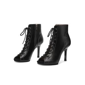 Sepatu Dansa Wanita Model Tinggi Sederhana, Sandal Ujung Terbuka, Hak Tinggi, untuk Jazz, Tango, Ballroom, Bachata, dan Tarian Bebas - Product Image 6