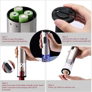 <b>Electric</b> <b>Wine</b> Bottle <b>Opener</b> Cordless Automatic Corkscrew Contains Foil Cutter Vacuum Stopper and <b>Wine</b> Aerator Pourer - Product Image 3