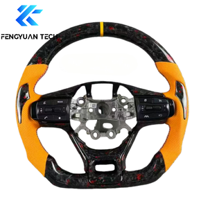 Volant en fibre de carbone, cuir, compatible avec <span class=keywords><strong>Kia</strong></span> <span class=keywords><strong>Sportage</strong></span> Seltos K4 Sorento Carnival Telluride K5 EV6, pièces de modification intérieure - Product Image 4