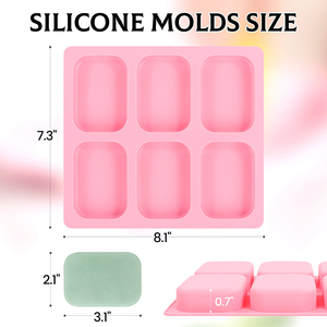 MUYULINS Factory 6-Cavity Rectangular Shape Maker LFGB Platinum Non-Stick BPA-Free <b>Silicone</b> Soap Mold - Product Image 6
