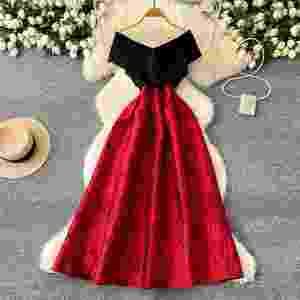 Vestido Midi Casual Tipo Túnica Romana Primavera 2025 para Mujer, con Parches y Encaje, Estilo Imperio - Product Image 1