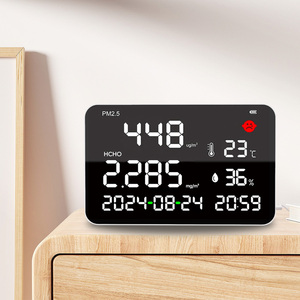Moniteur de qualité de l'air mural grand écran, détecteur PM2.5 et HCHO, couleur blanche, pour usage intérieur, garantie 1 an - Product Image 4