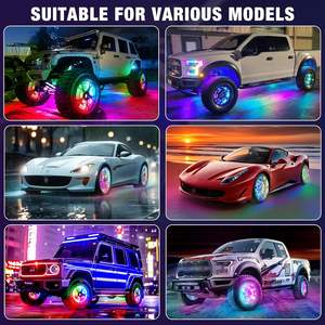 Dream Chasing RGB Color 4PCS 12'' 14'' 15.5'' 17'' Taille de roue Lumière de roue de voiture Camion ATV UTV Kits de lumière de roue LED universels - Product Image 5
