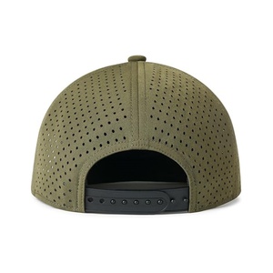 Blank 6 Panel Waterproof <b>Flat</b> Brim Gorras Baseball Breathable Adjustable Performance Snapback Hat Laser Perforated <b>Cap</b> for <b>Men</b> - Product Image 5