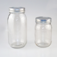 500Ml 1000Ml Of 500G 1000G Transparant Rond Fruit Ingeblikt Voedsel Augurk Voedselopslag Glazen Pot Met Metalen Diep Deksel