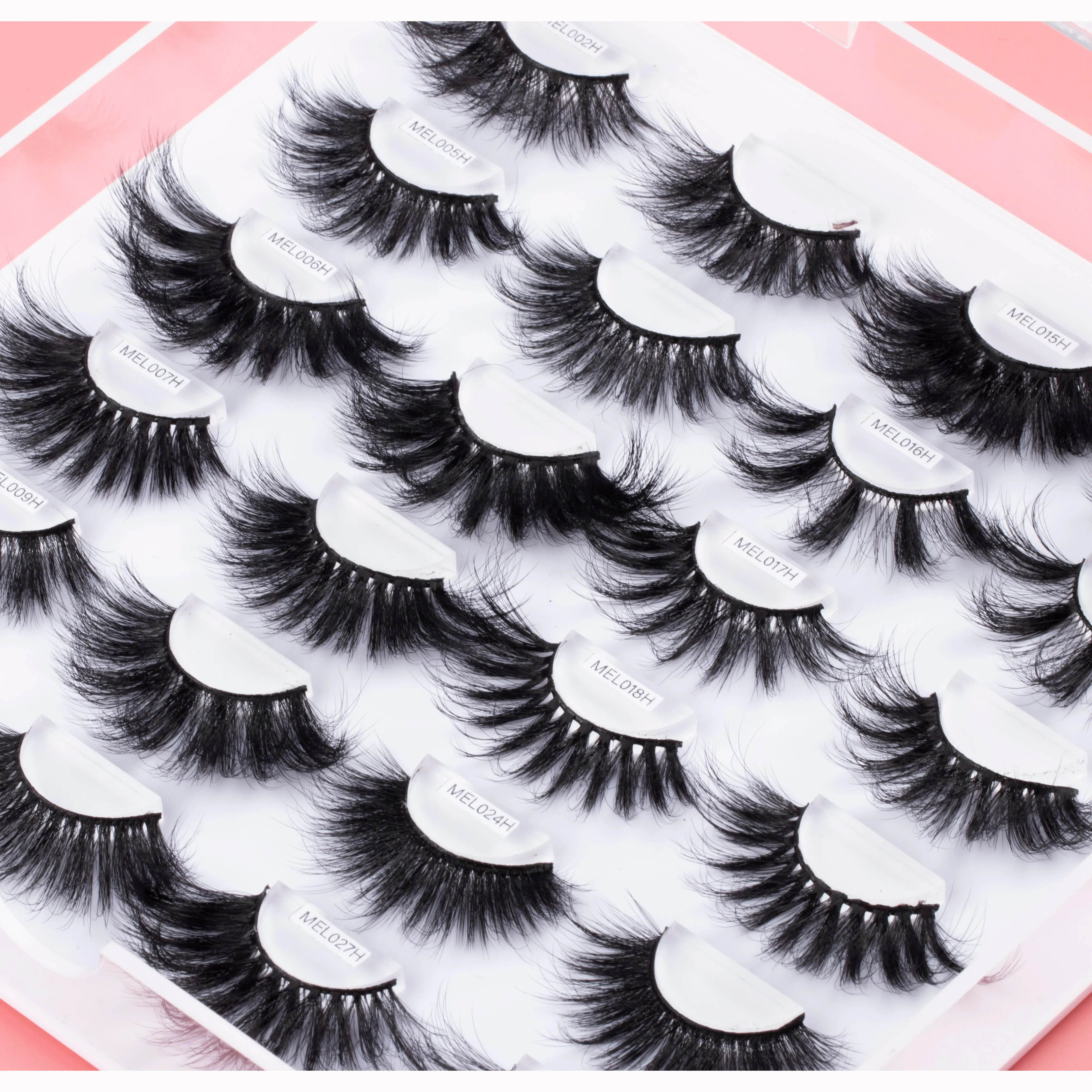 निजी लेबल 3D Wispy विश्व सौंदर्य चलाओ नकली झूठी Eyelashes अशुद्ध मिंक Lashes रेशम eyelashes